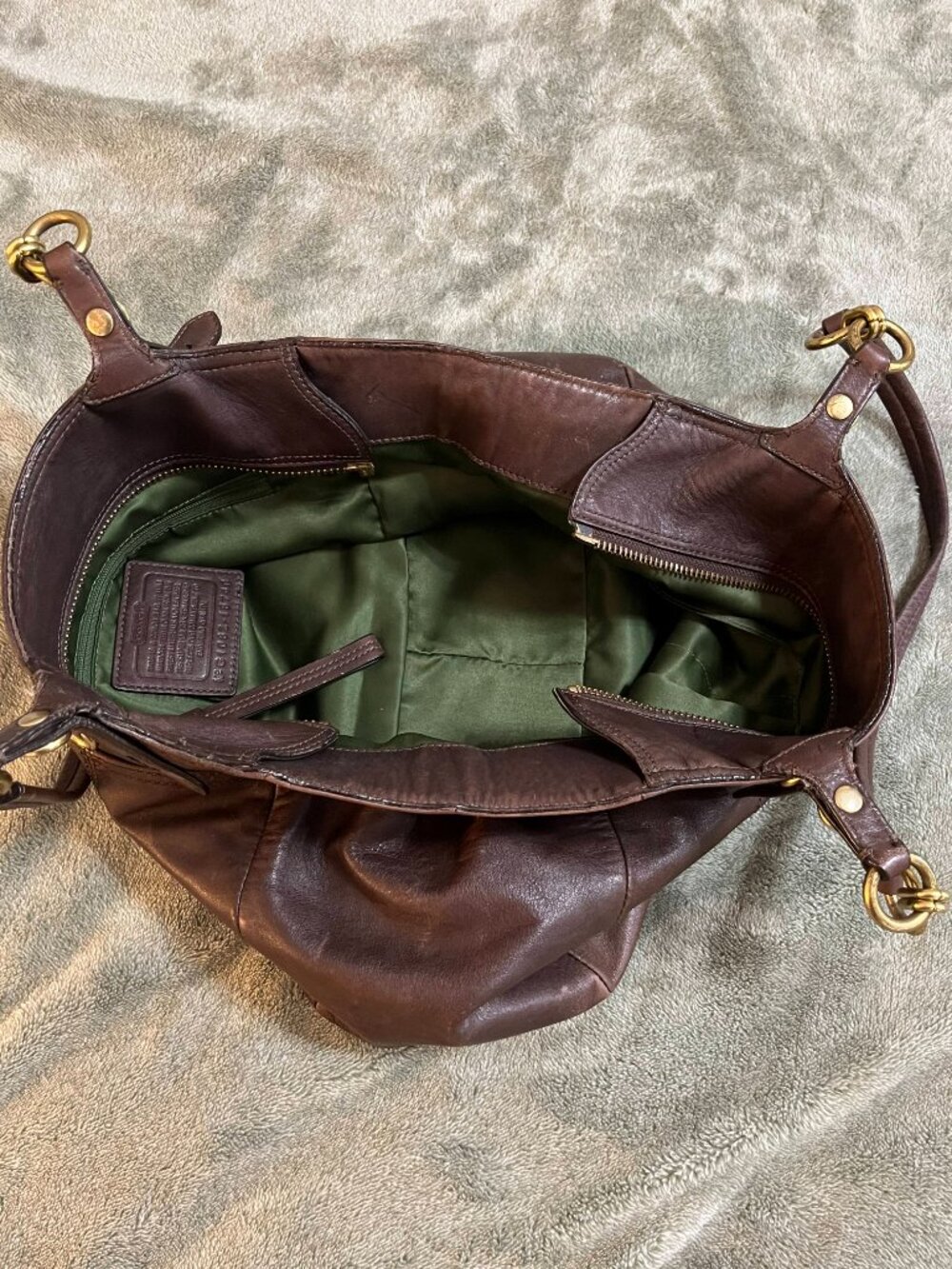 Coach Madison Mia Leather Tote Bag Brown Style Carriage 15740 Shoulder Bag flaws - Picture 6 of 14